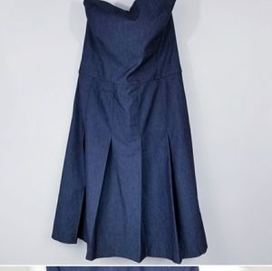 Isaac strapless denim dress